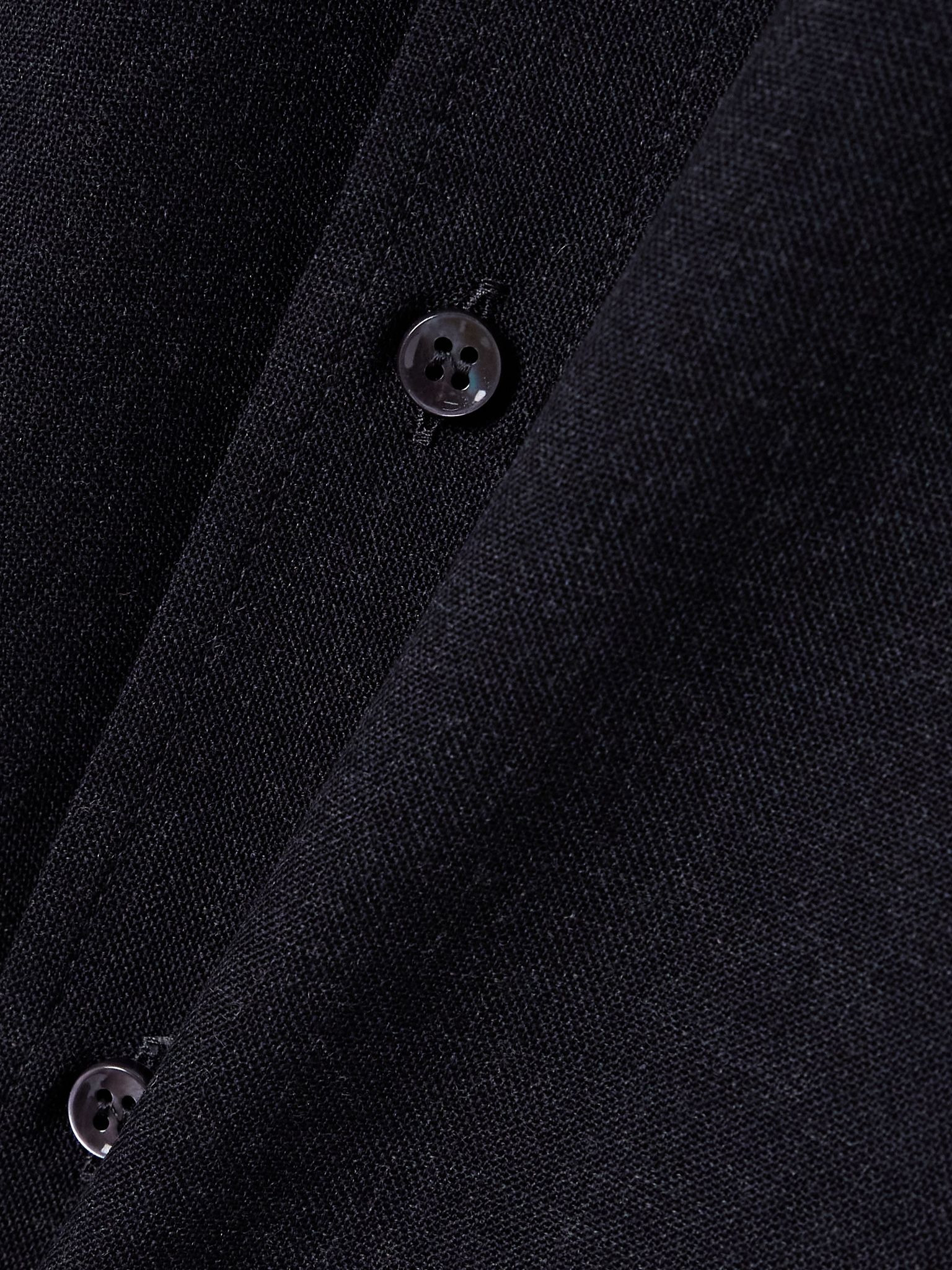 Belted bead-embellished wool midi shirt dress Midnight blue - 4