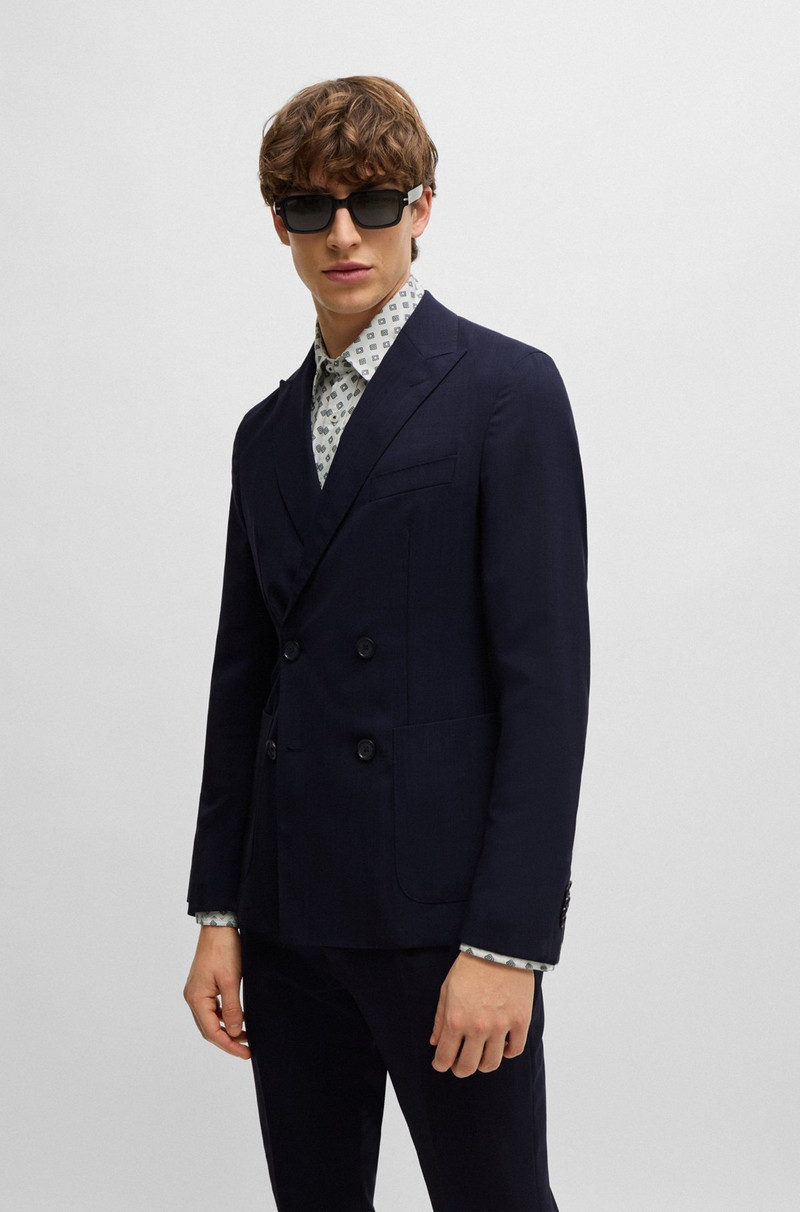 DOUBLE-BREASTED SLIM-FIT SUIT IN VIRGIN WOOL 5