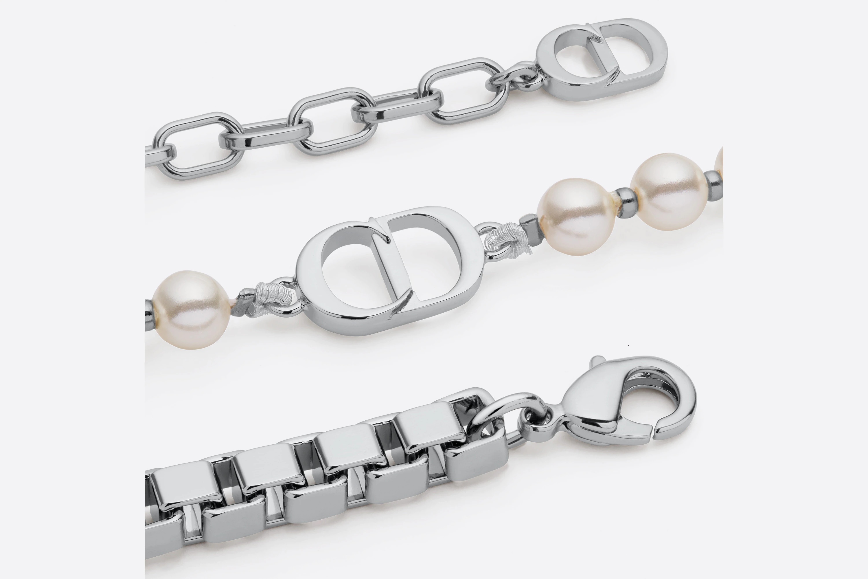 CD Icon and Pearls Necklace - 3