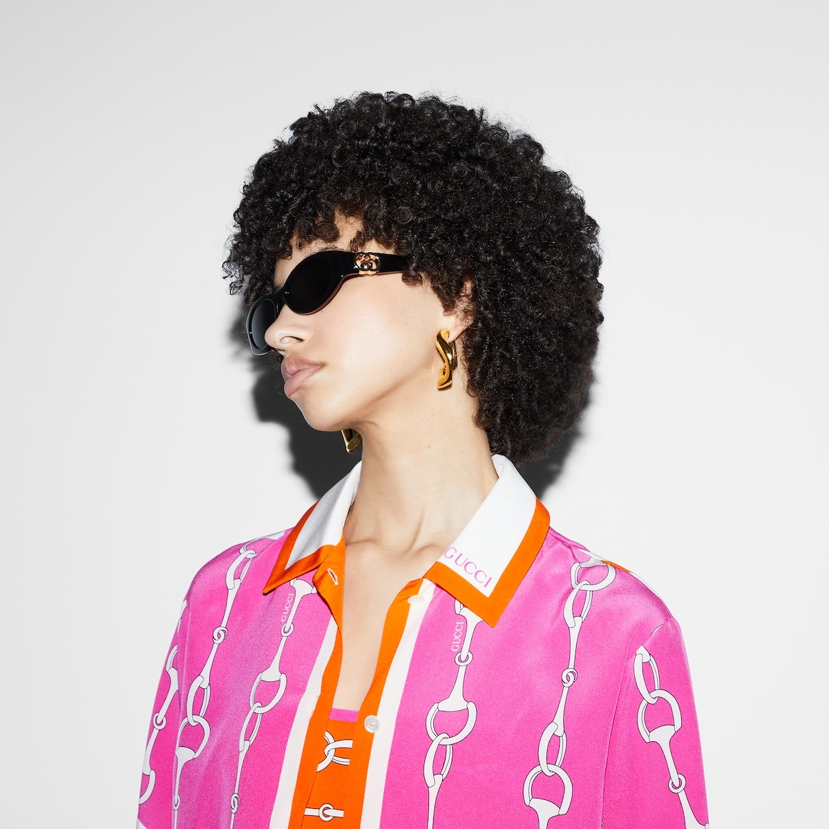 Gucci Horsebit stripe print silk shirt - 5