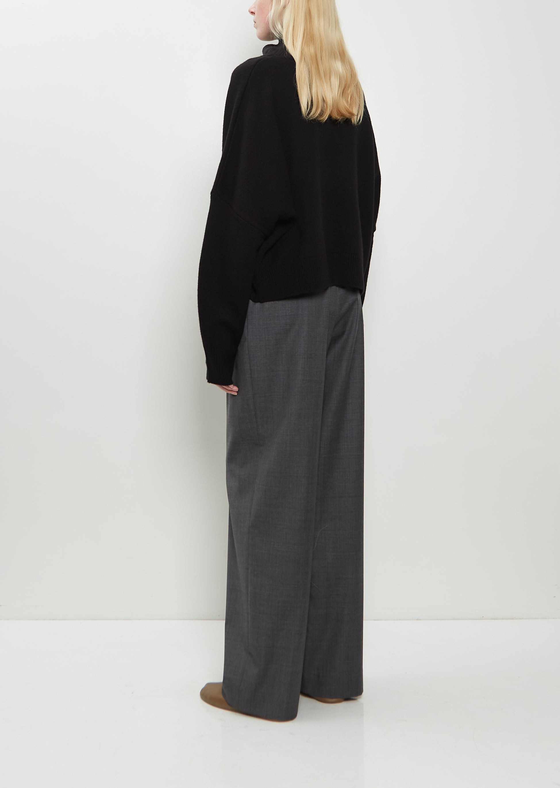 Luke Wool Cashmere Collar Sweater — Black - 3