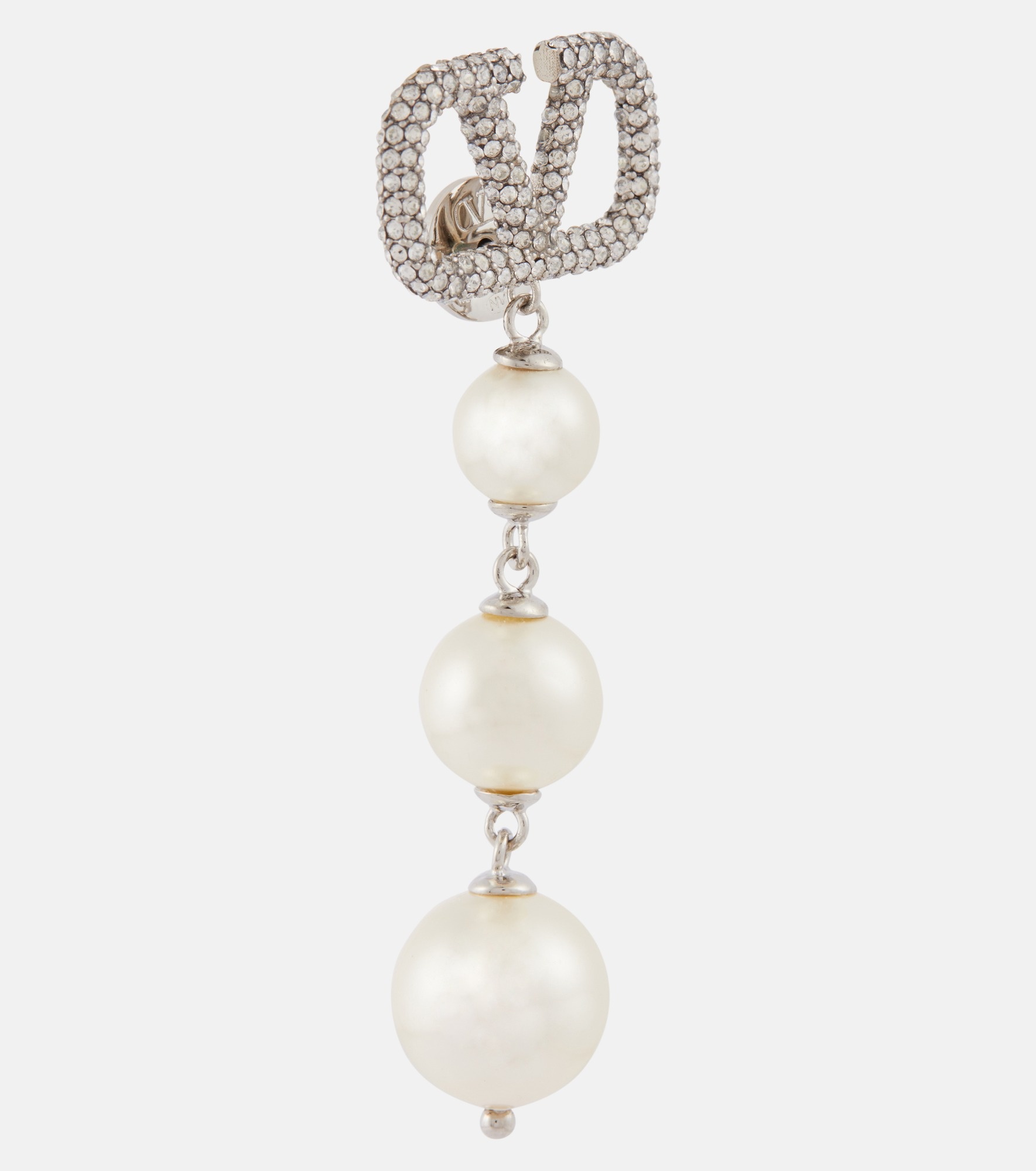VLogo Signature faux pearl drop earrings - 2