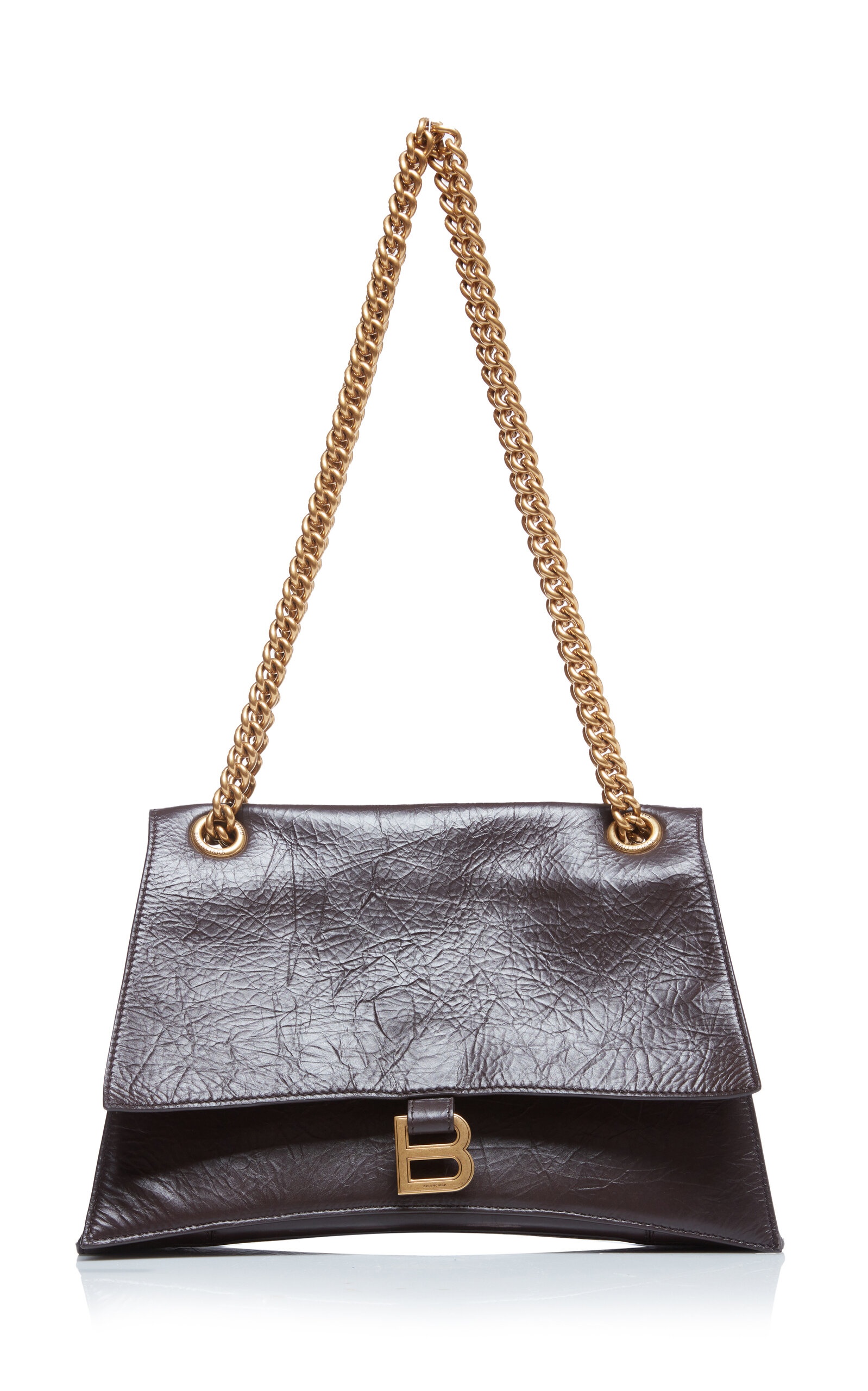 Crush Leather Chain Bag brown - 1