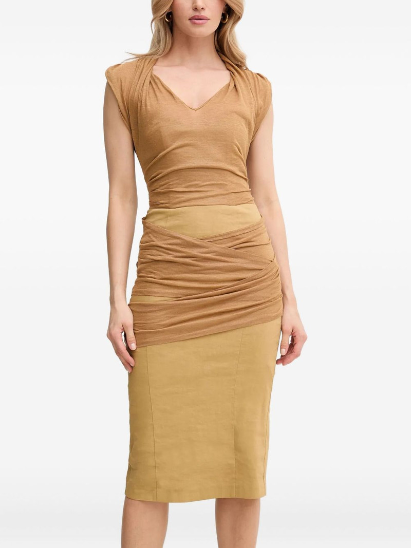 draped midi dress 1