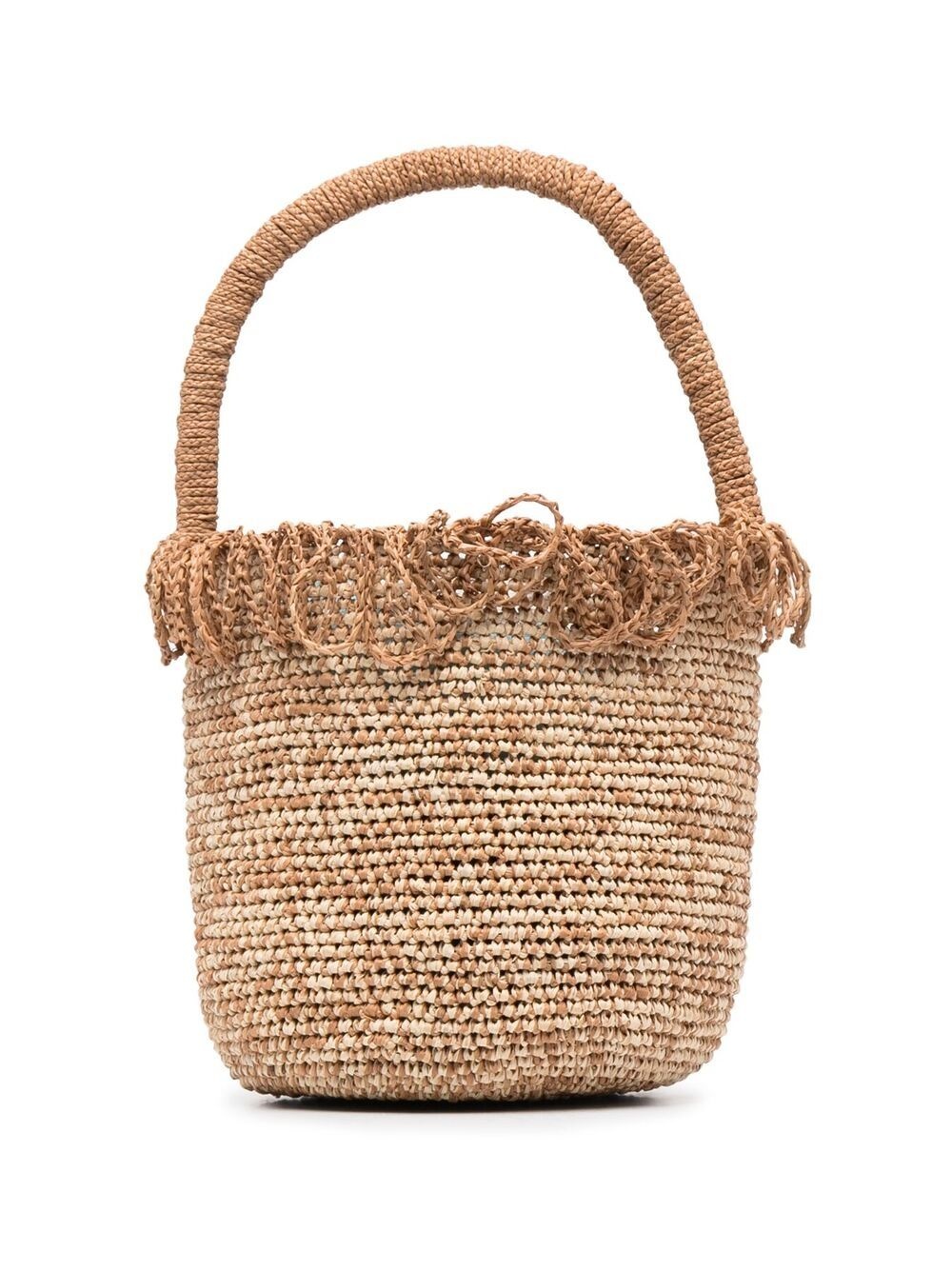 raffia fringed bucket bag - 1