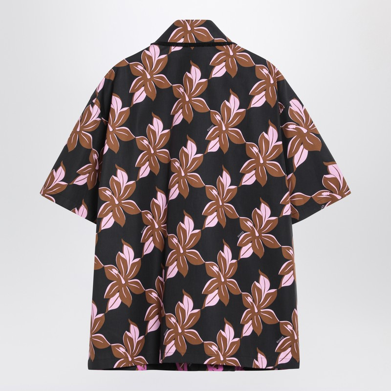 Gucci Brown/Purple Printed Cotton Shirt Men - 2