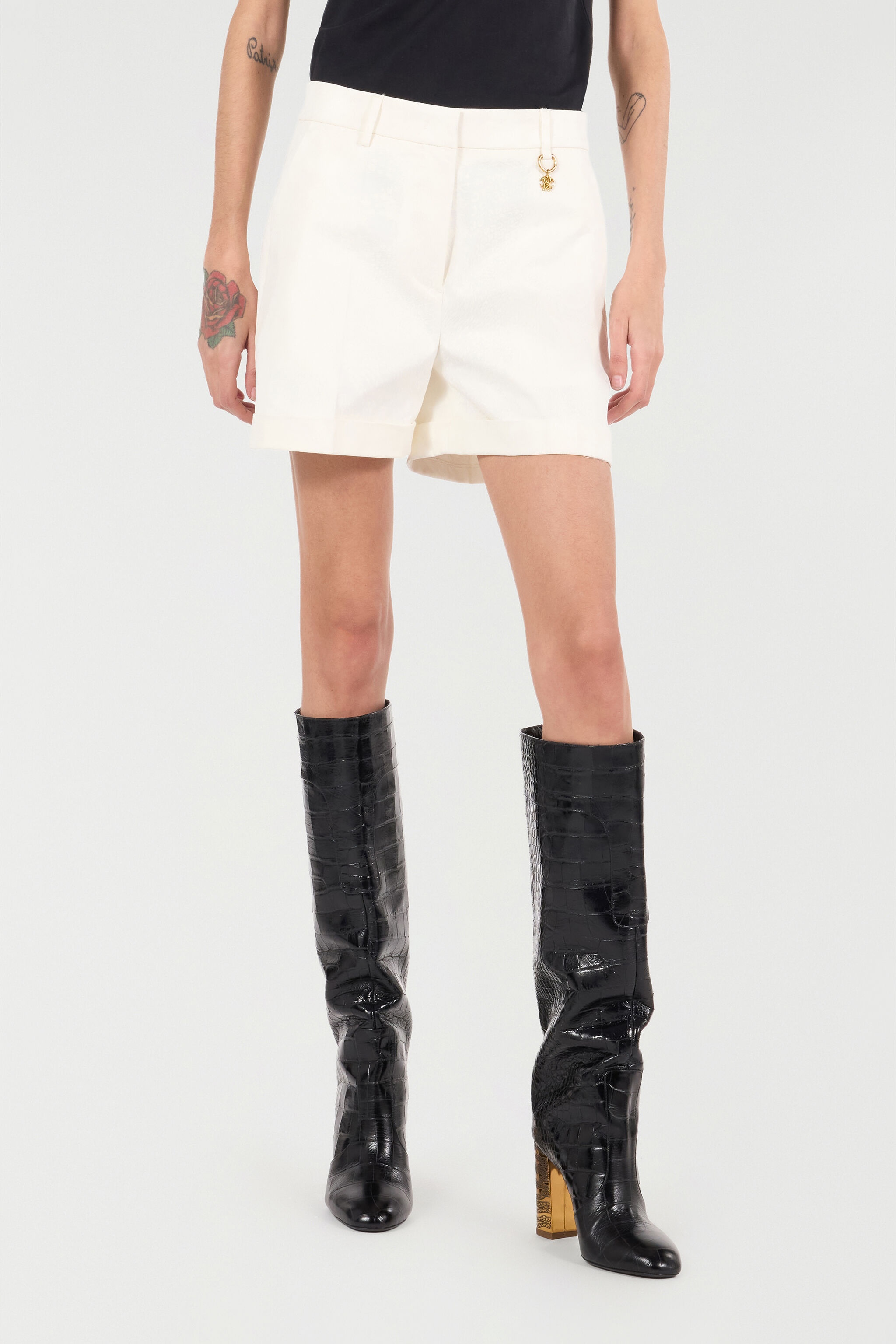 Solid-Color Python-Print Shorts - 3
