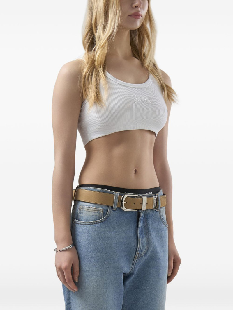 logo-embroidered crop top 4