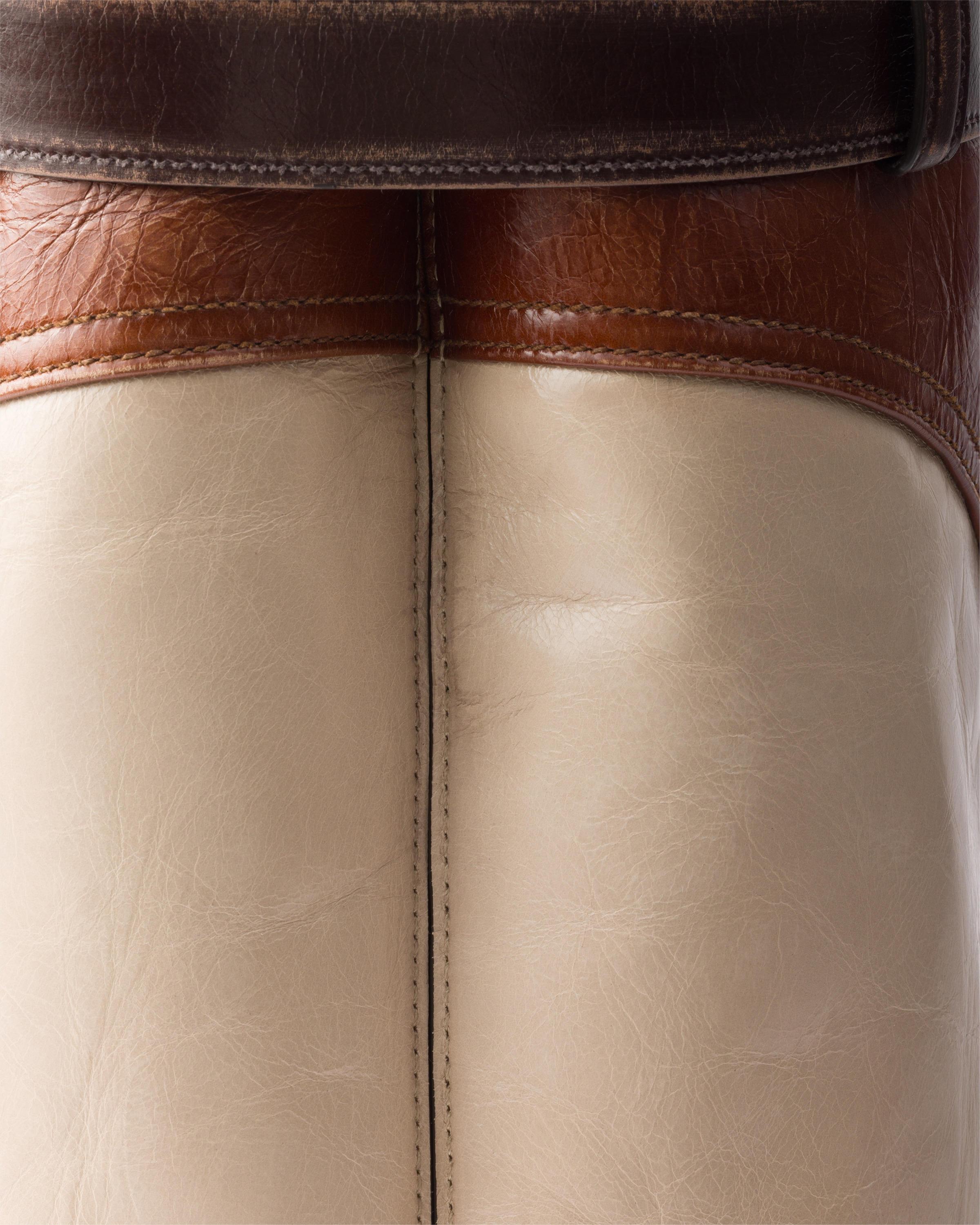 Prada Buckle antiqued leather bag with belt - 6