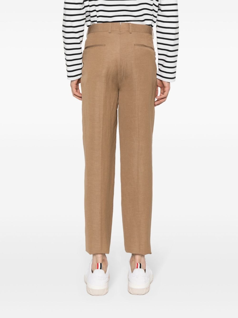 tapered linen trousers - 4