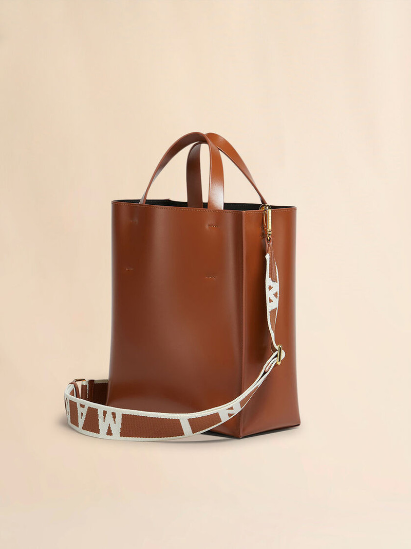 Marni MUSEO SMALL BAG IN BROWN LEATHER outlook
