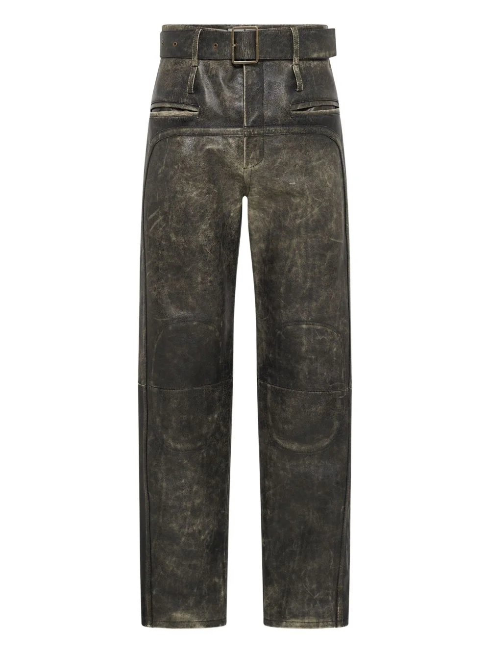 Moon Leather Belted Trousers - 1