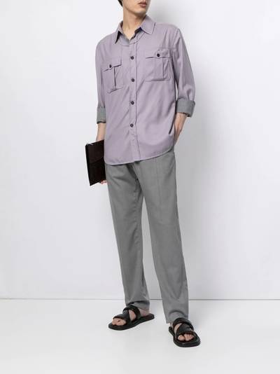 Brioni pointed-collar shirt outlook