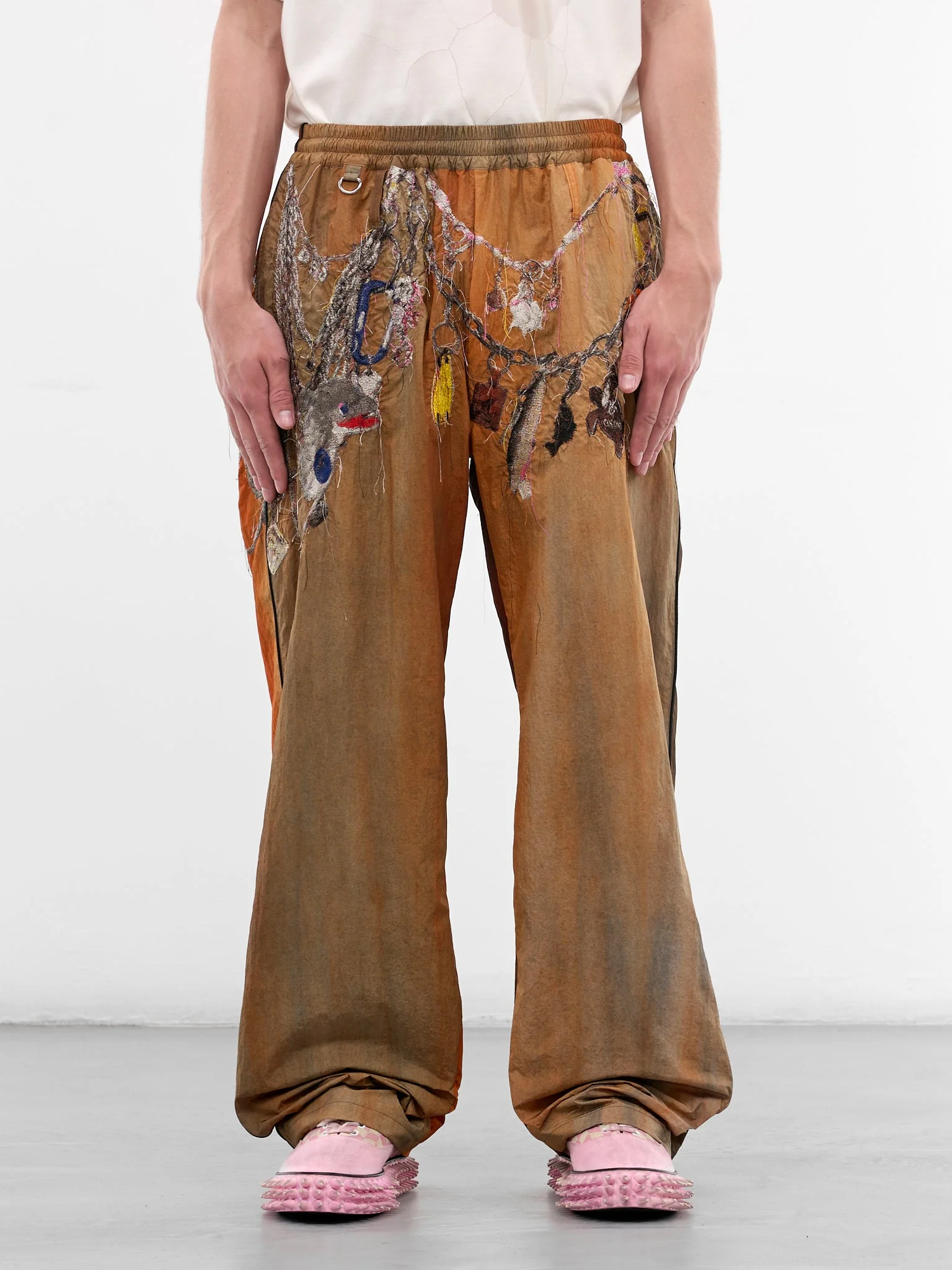 Trompe L'oeil Embroidered Track Pants - 1