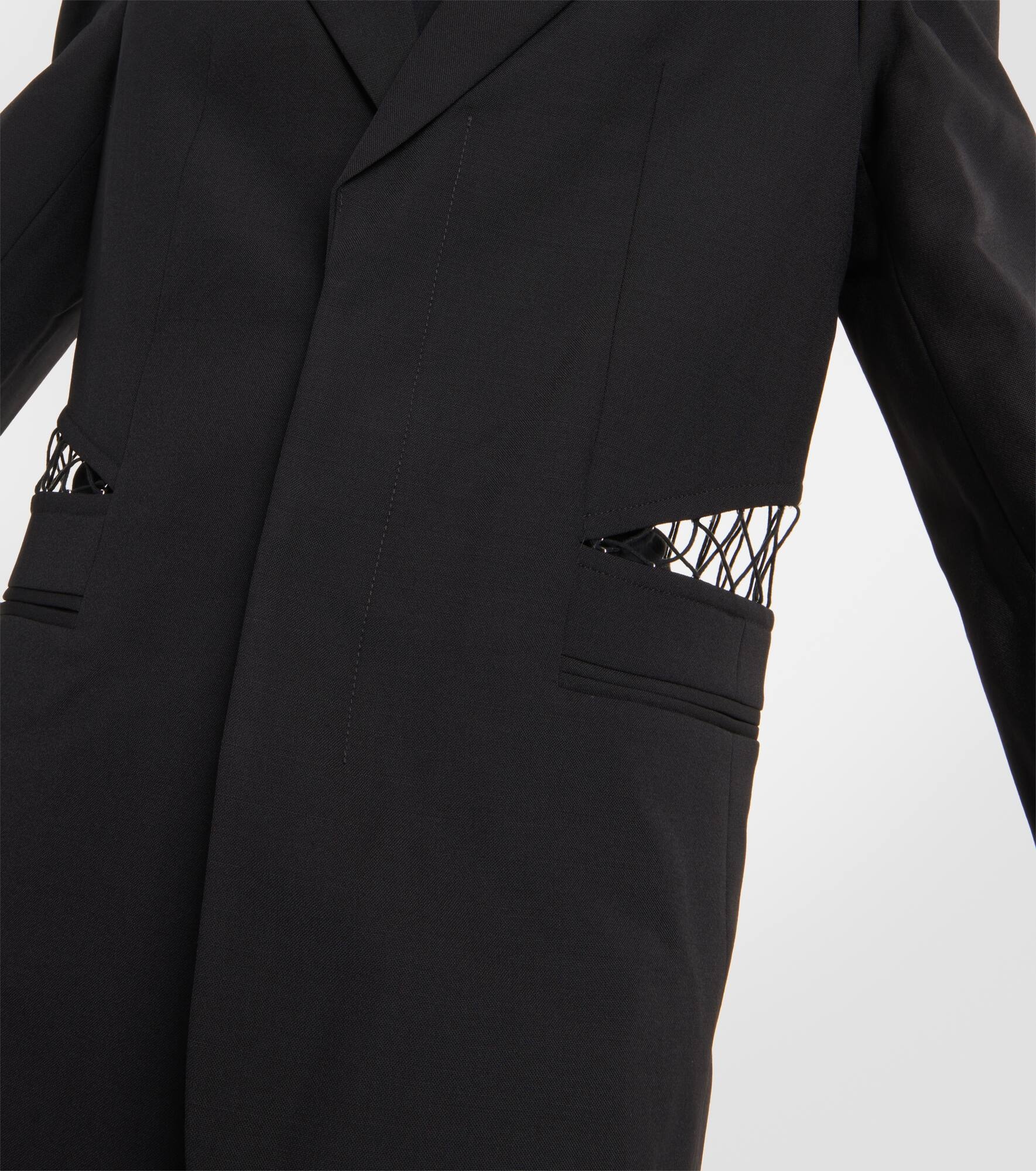Lace-trimmed cutout wool blazer - 5