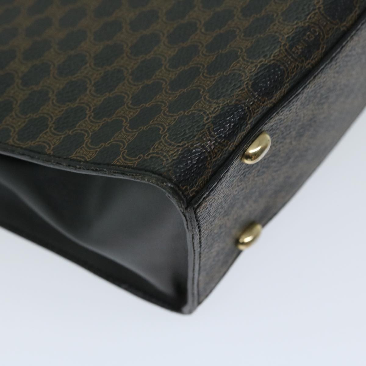 CELINE Macadam Canvas Hand Bag Pvc Black - 16