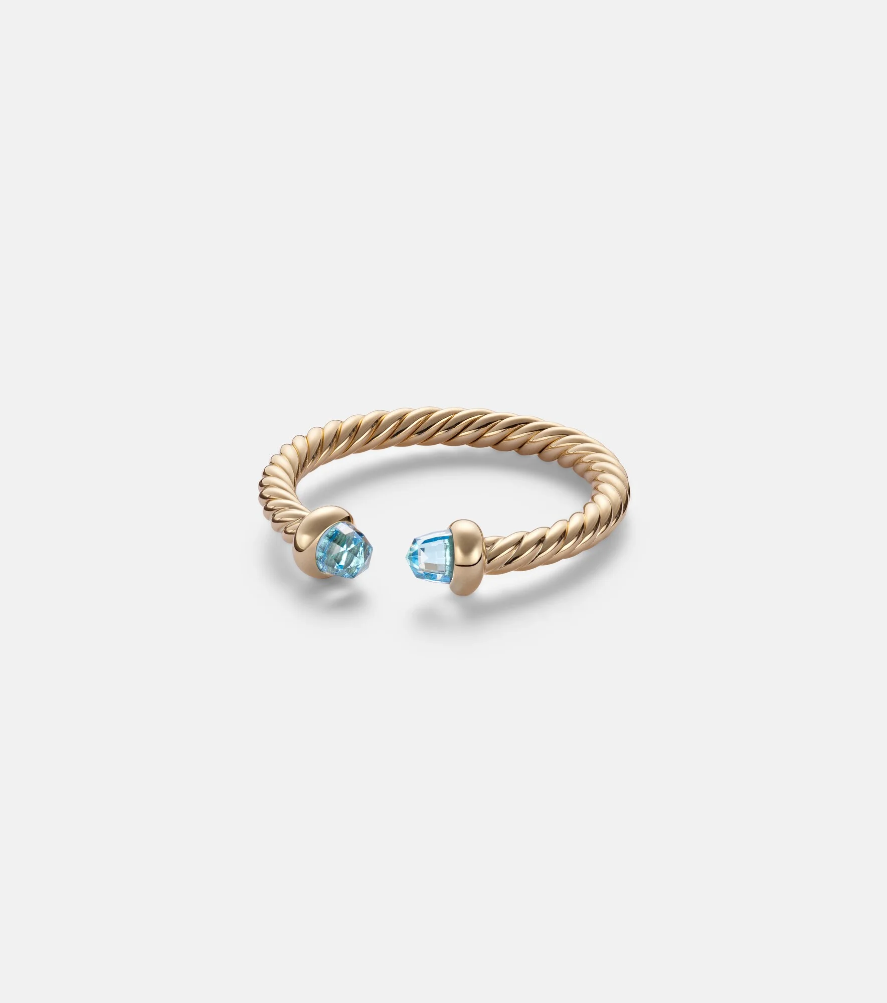 Cablespira® Micro 18kt gold ring with topaz - 1