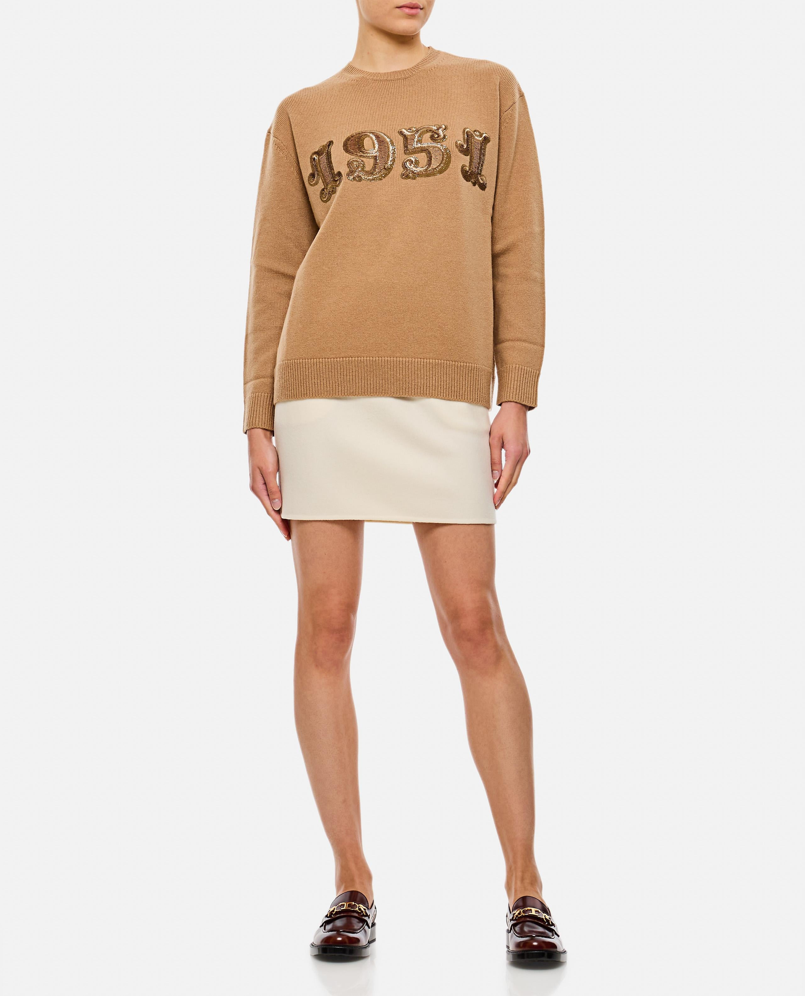PLATA 1952 SEQUIN LOGO KNIT SWEATER - 2