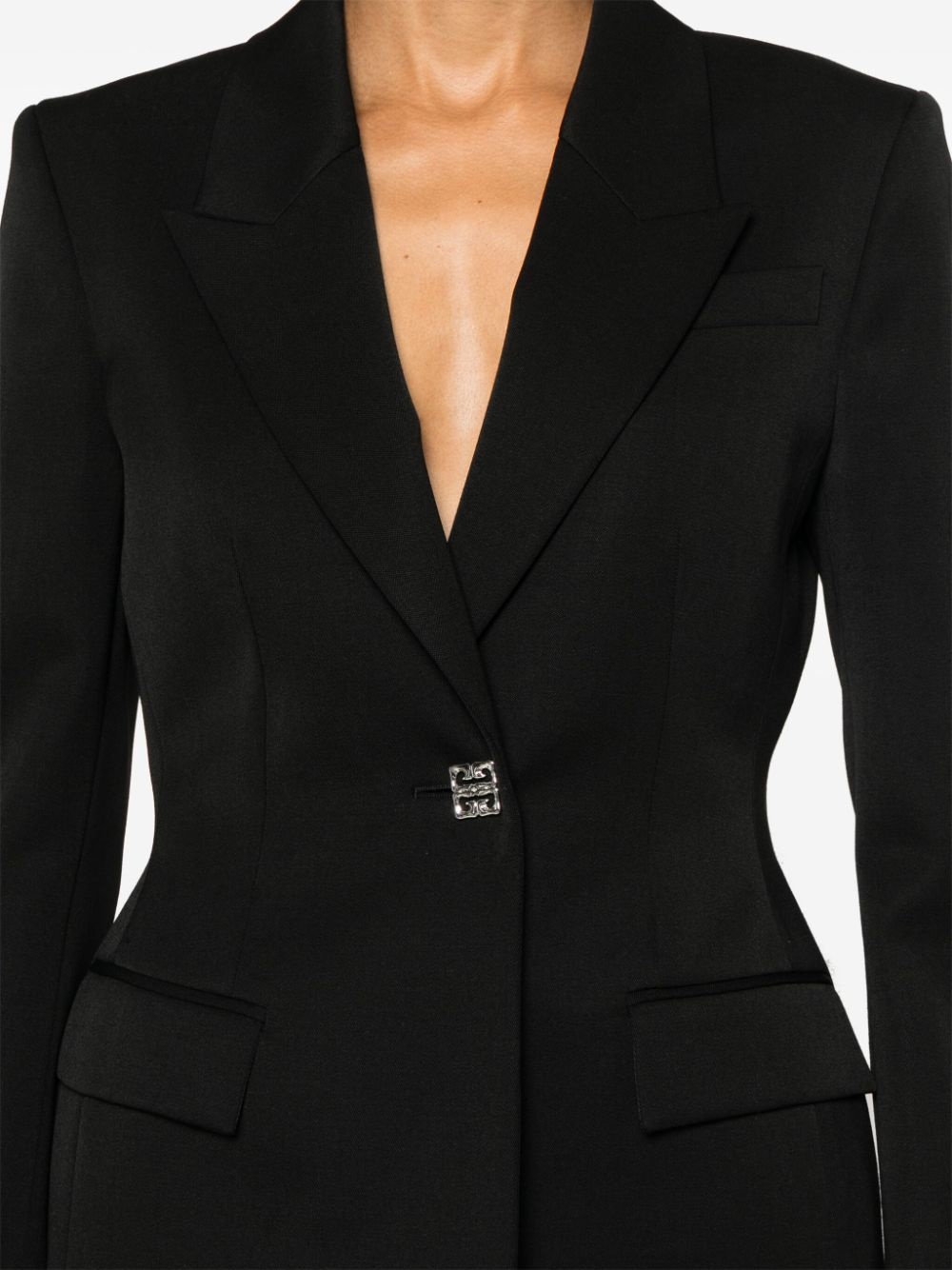 4G Liquid-button wool blazer - 5
