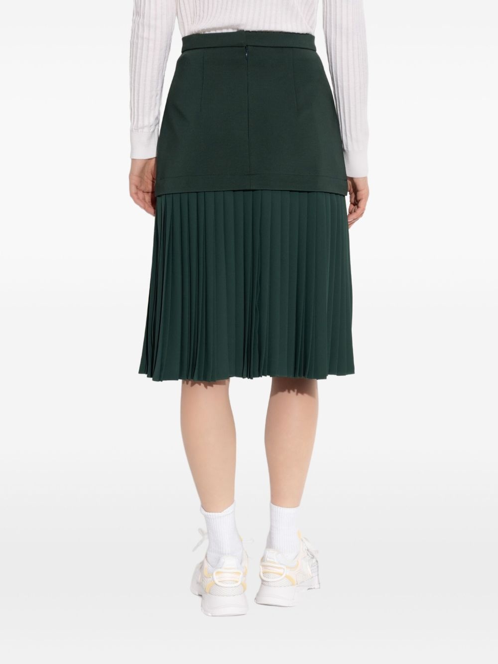 logo-patch pleated skirt - 4