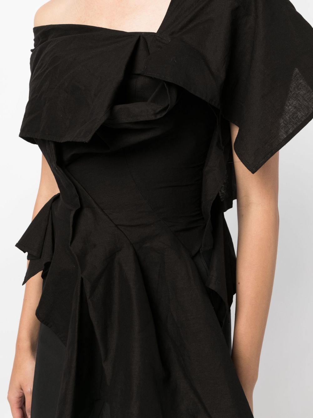 asymmetric draped sleeveless blouse - 5