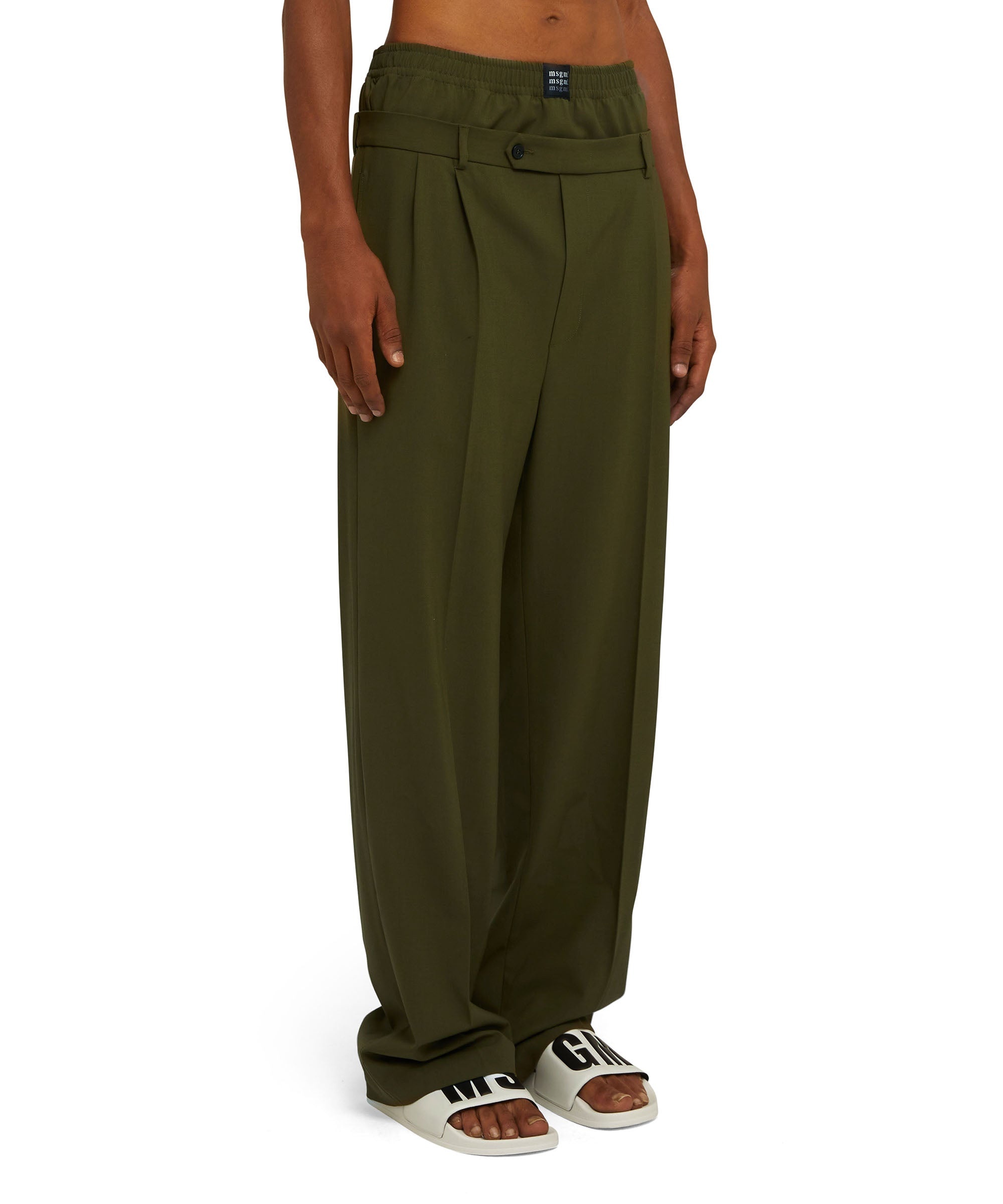 Lightweight wool tailored pants with boxers incorporated - 4