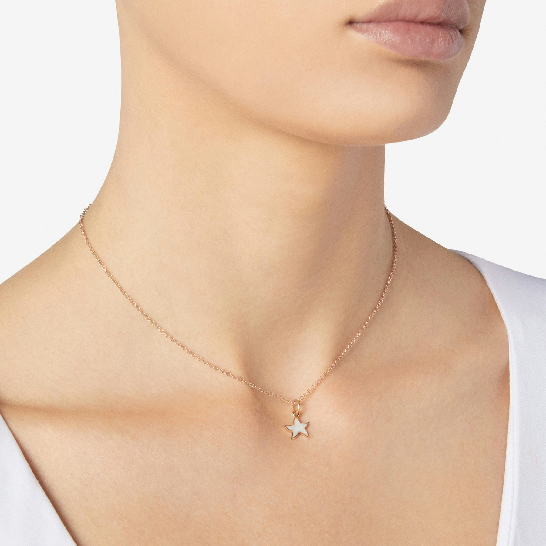 ROSE GOLD & ENAMEL STAR CHARM - 3