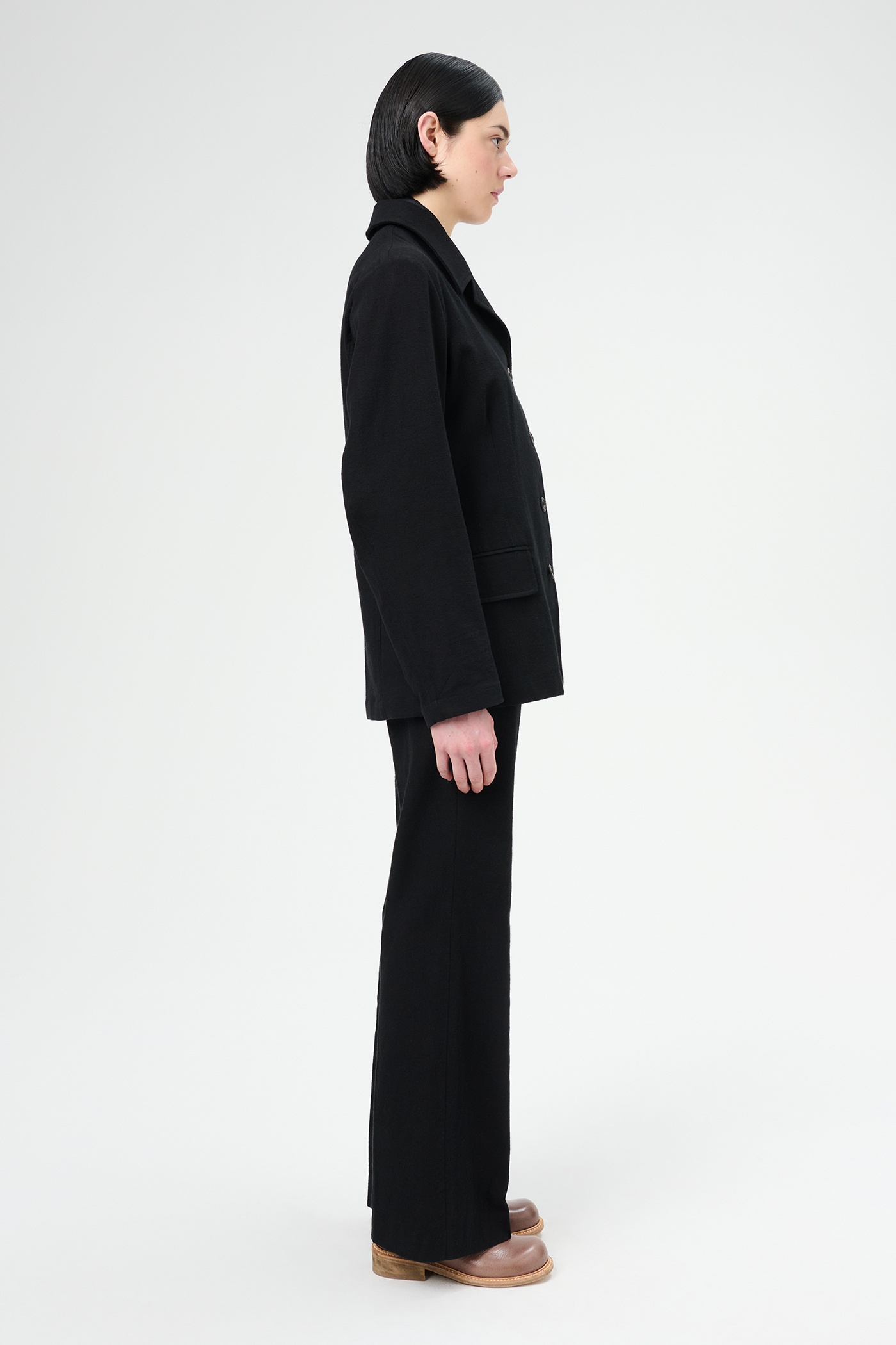 Sweep Blazer Draping Black Canvas - 5
