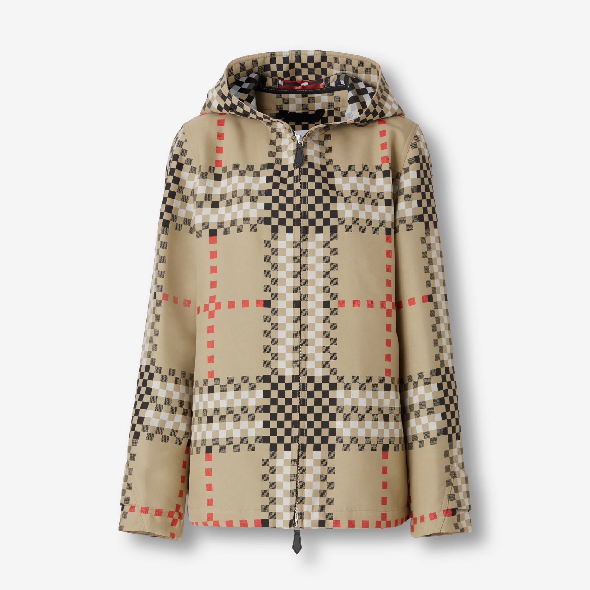 Pixel Check Nylon Hooded Jacket - 1