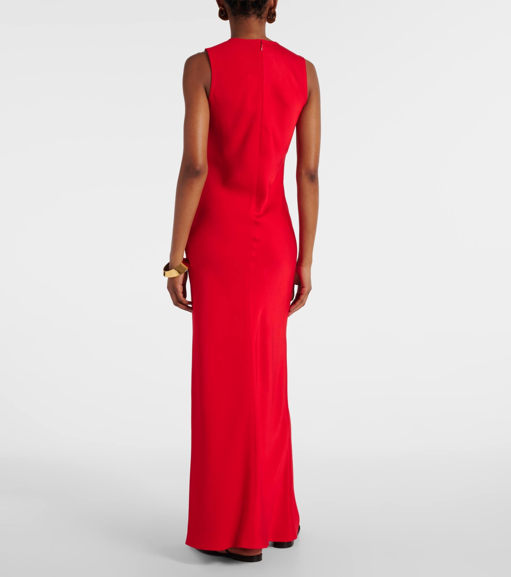 Paneled satin maxi dress - 3