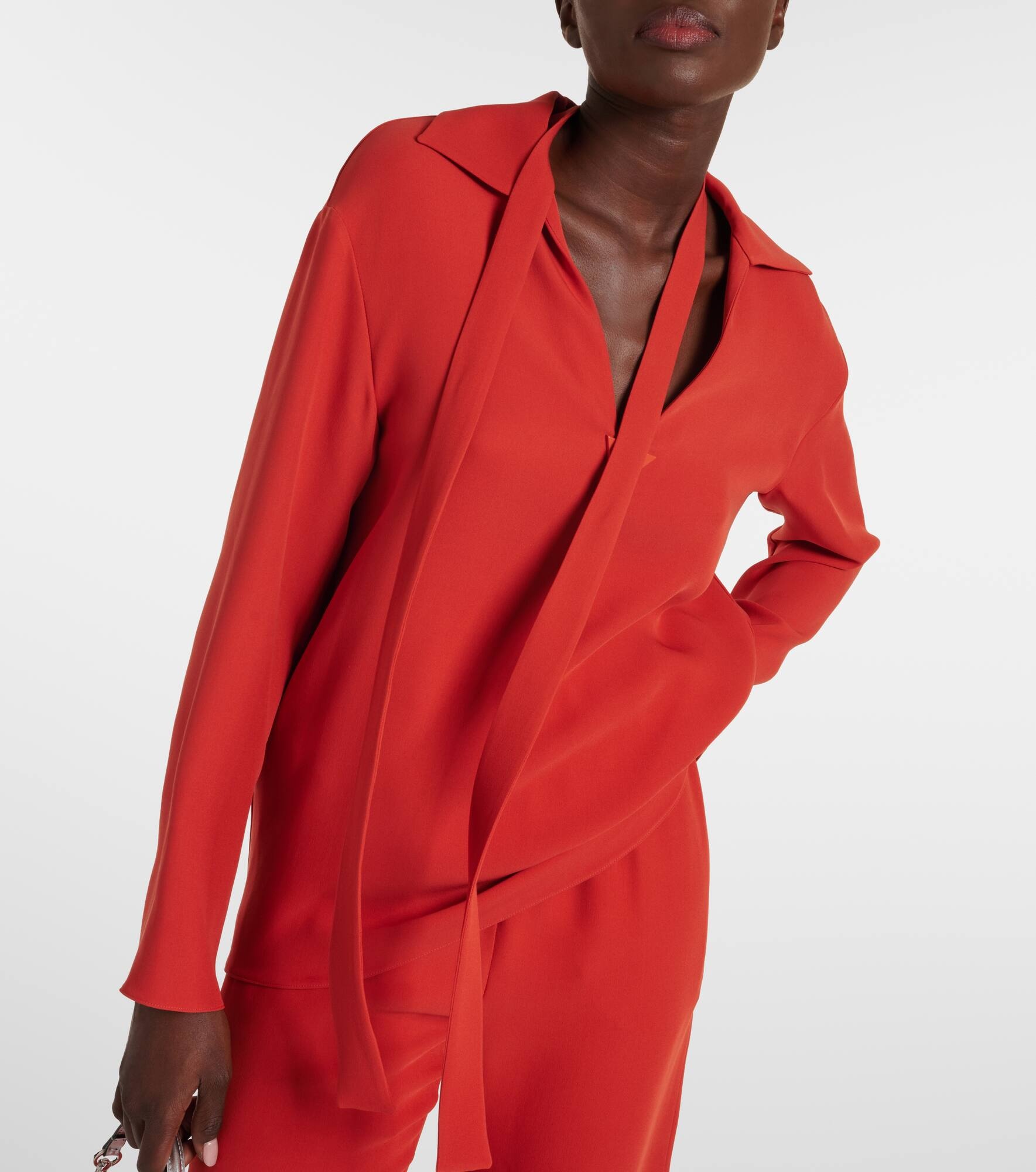 Tie-neck silk blouse - 5