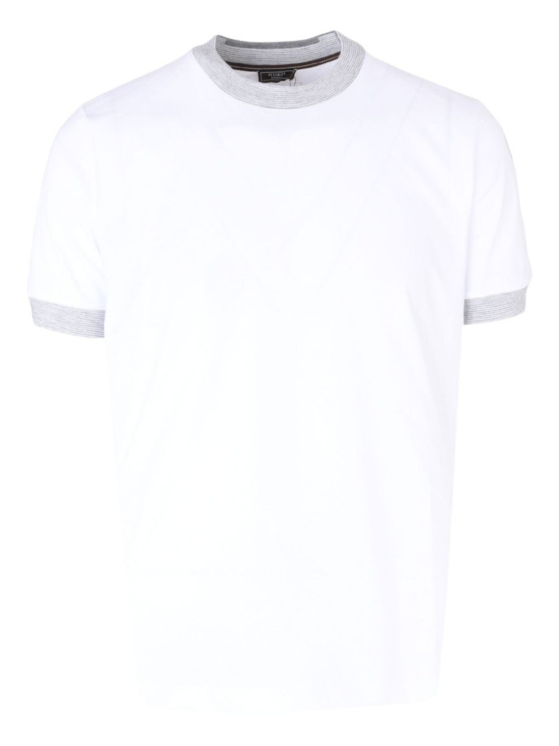 ribbed trim T-shirt 1