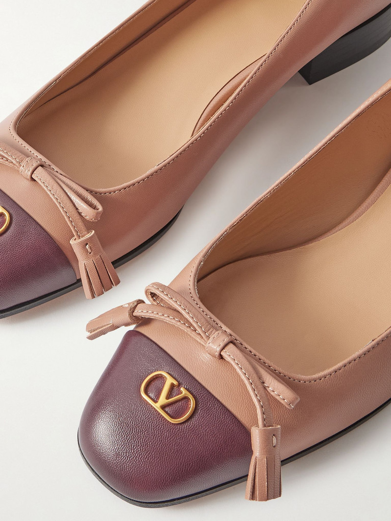 Ballerina two-tone leather flats Antique rose 4