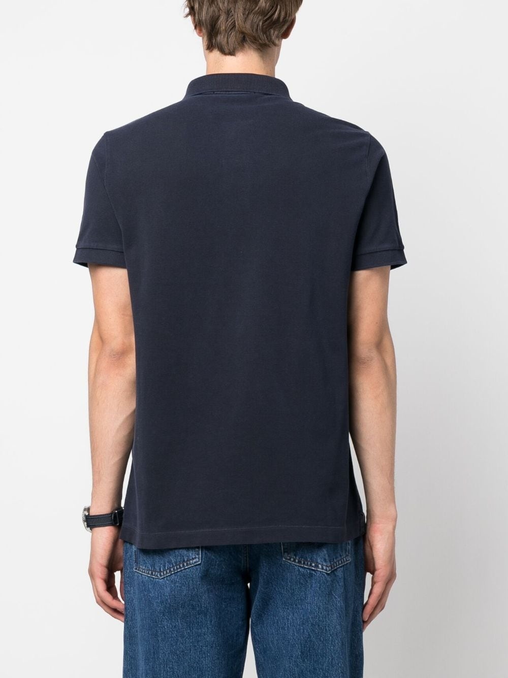 logo-patch polo shirt - 4