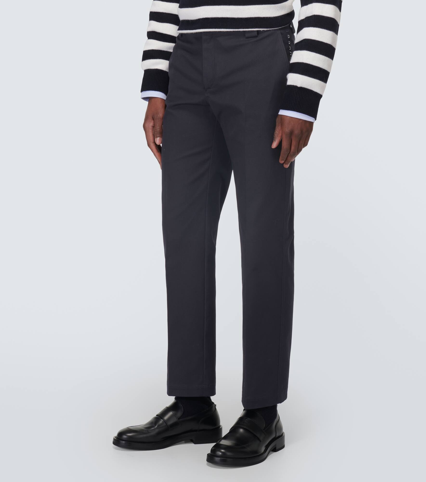 Rockstud canvas straight pants - 3