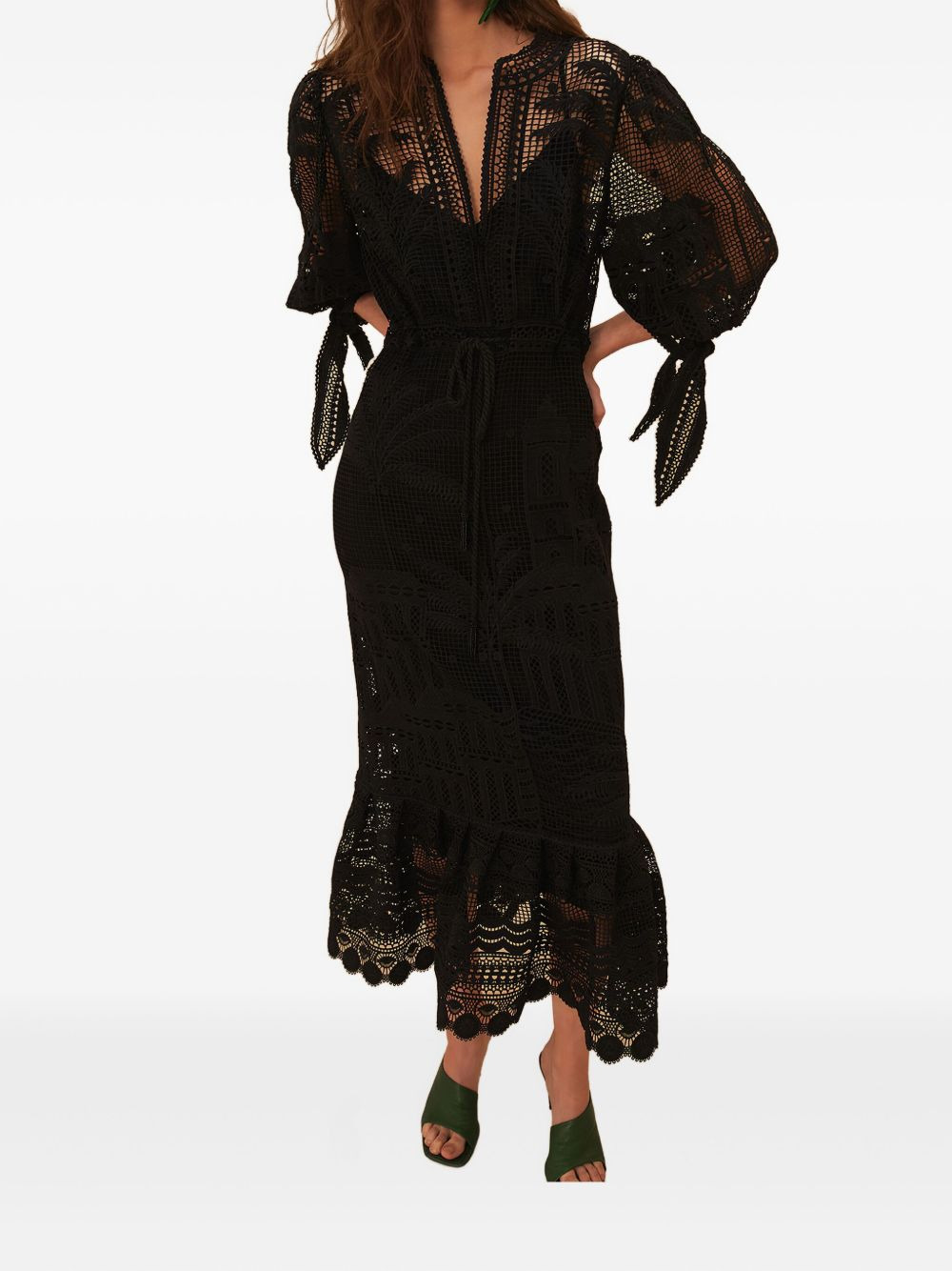 embroidered midi dress - 2