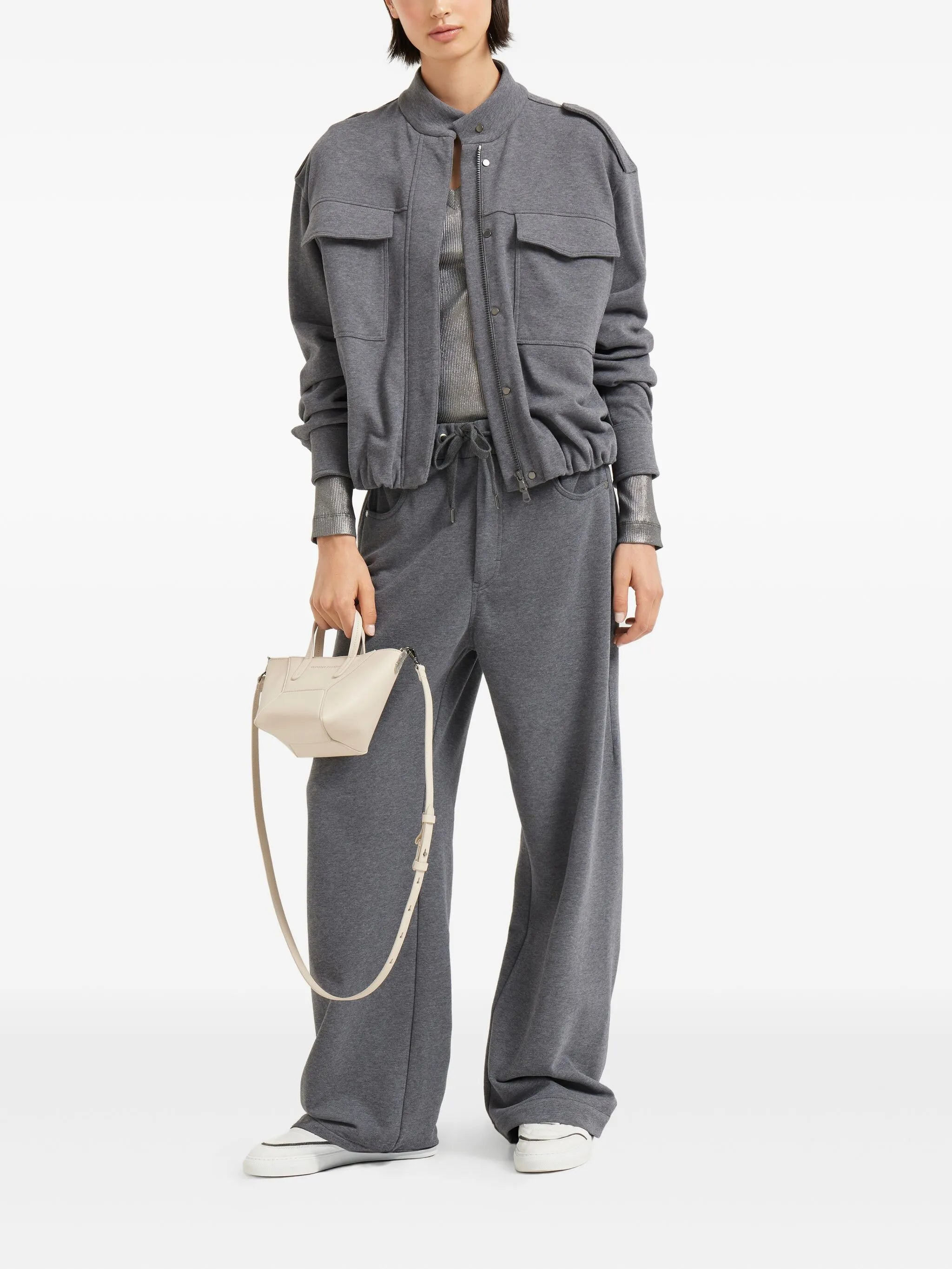 Brunello Cucinelli Flap-pocket Drawstring Bomber Jacket - 2