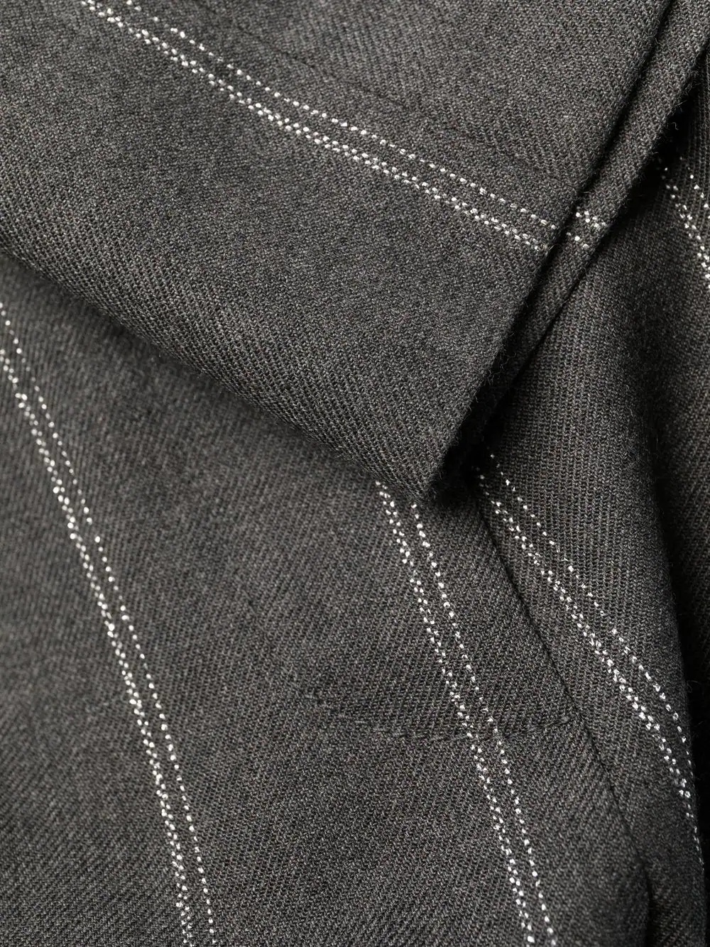 stitch-detail striped tailored trousers - 7