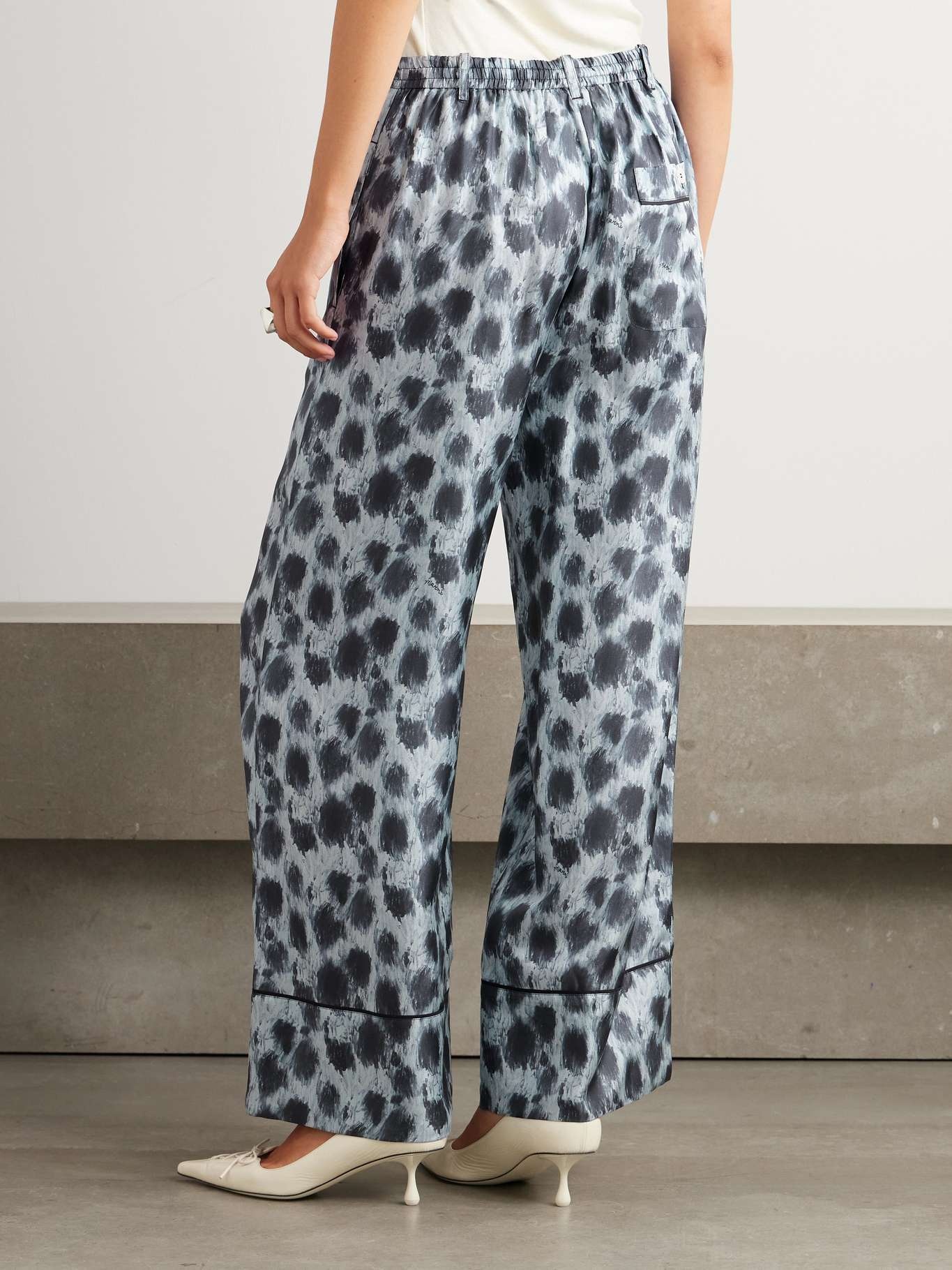 Printed silk-twill pants - 4