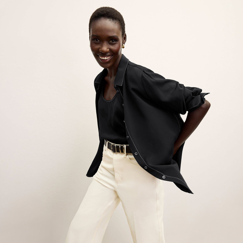 Mira Anywhere Shirt - Washable Silk Top Stitch 8