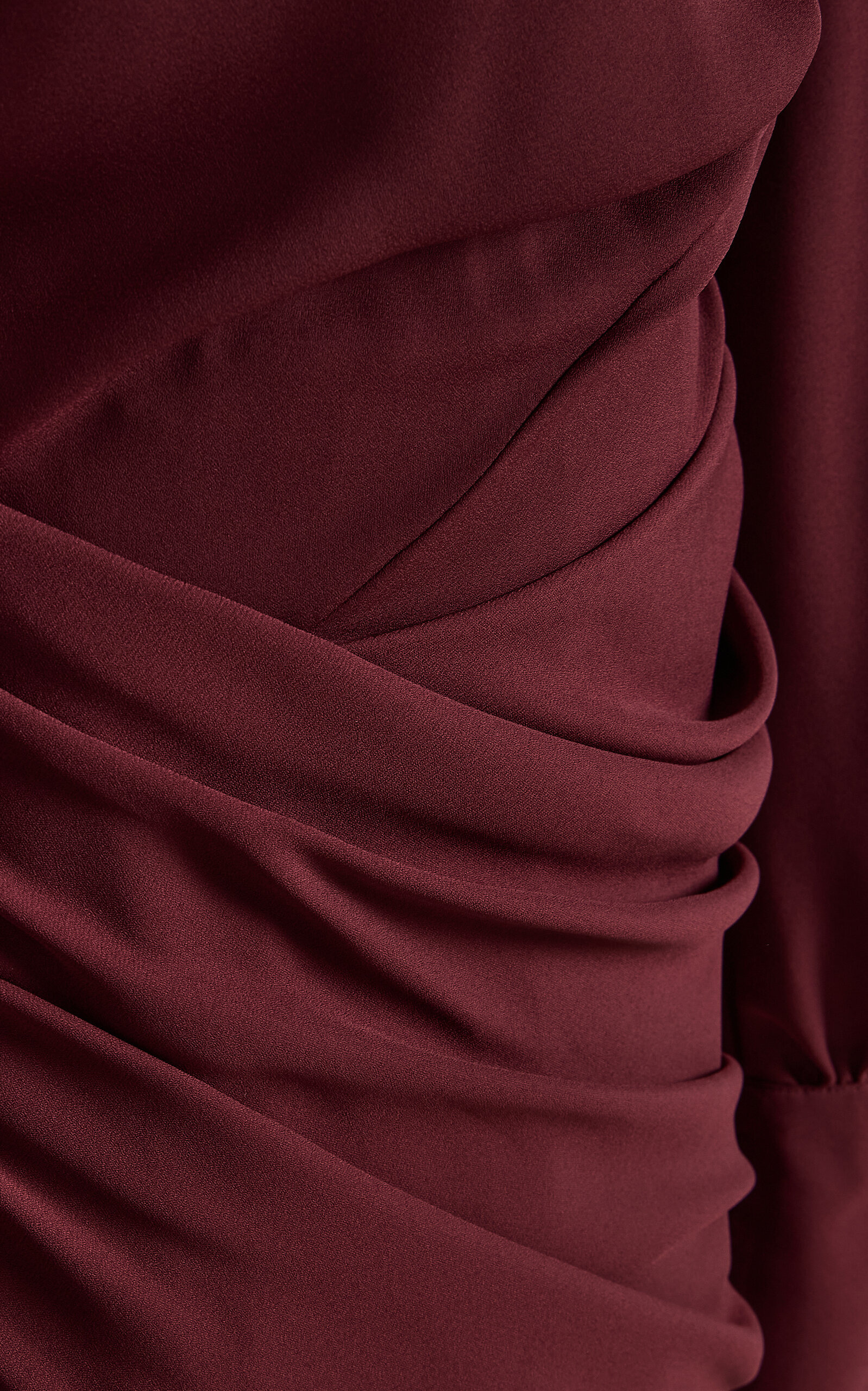 Davina Chiffon-Detailed Draped Crepe Maxi Dress burgundy - 5