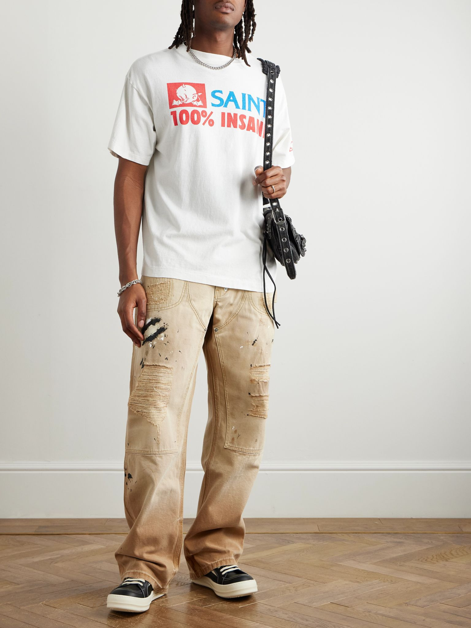 Printed Cotton-Jersey T-Shirt White - 2
