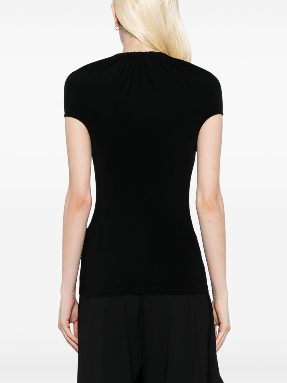 gathered-neck top - 4
