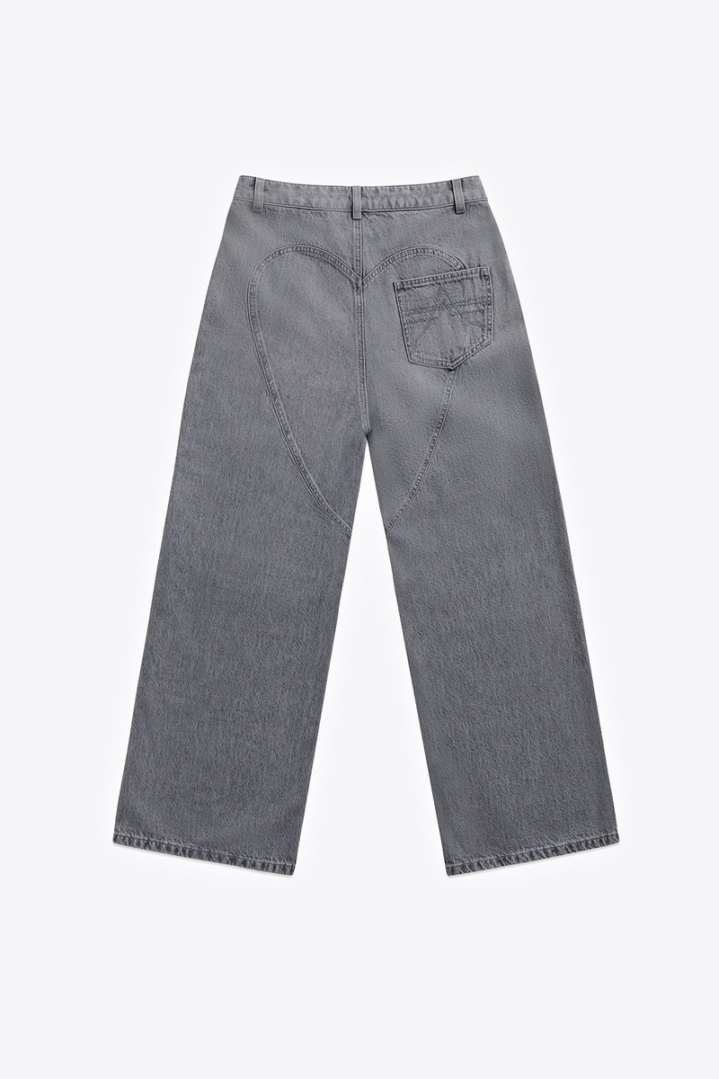 AREA DISTRESSED CRYSTAL RELAXED SLIT JEAN outlook