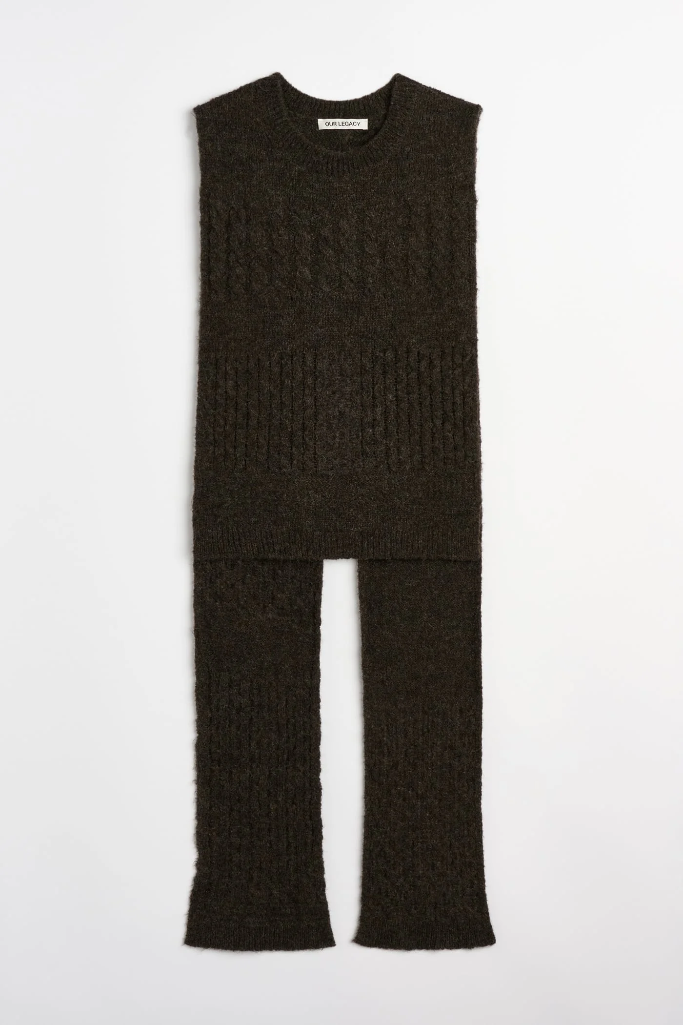 Wrap Scarf Plum Brown Blur Stitch Alpaca - 1