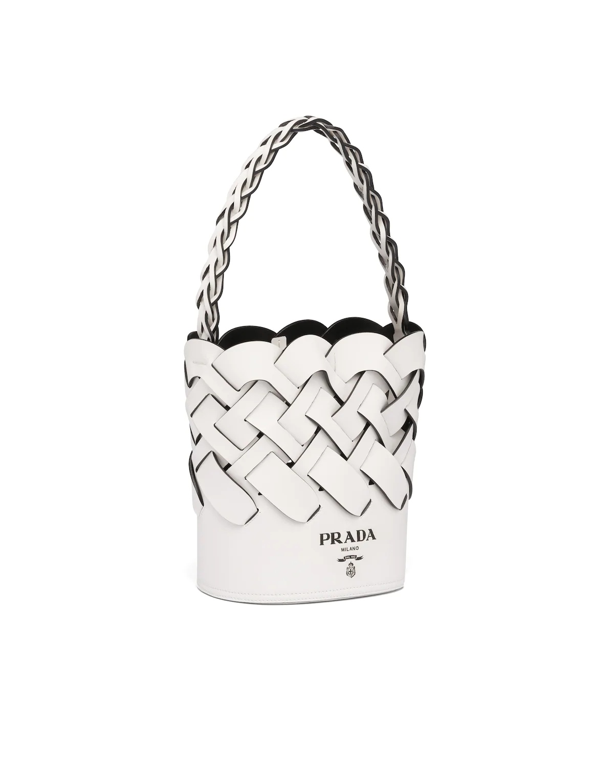 Leather Prada Tress Bucket Bag - 3