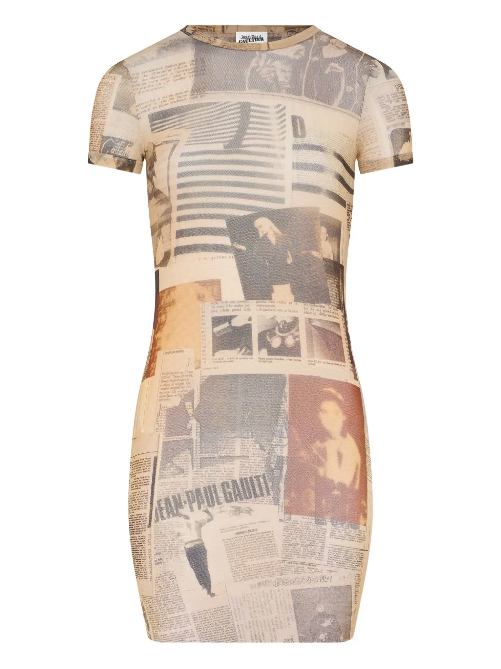 journal-print mini dress - 1