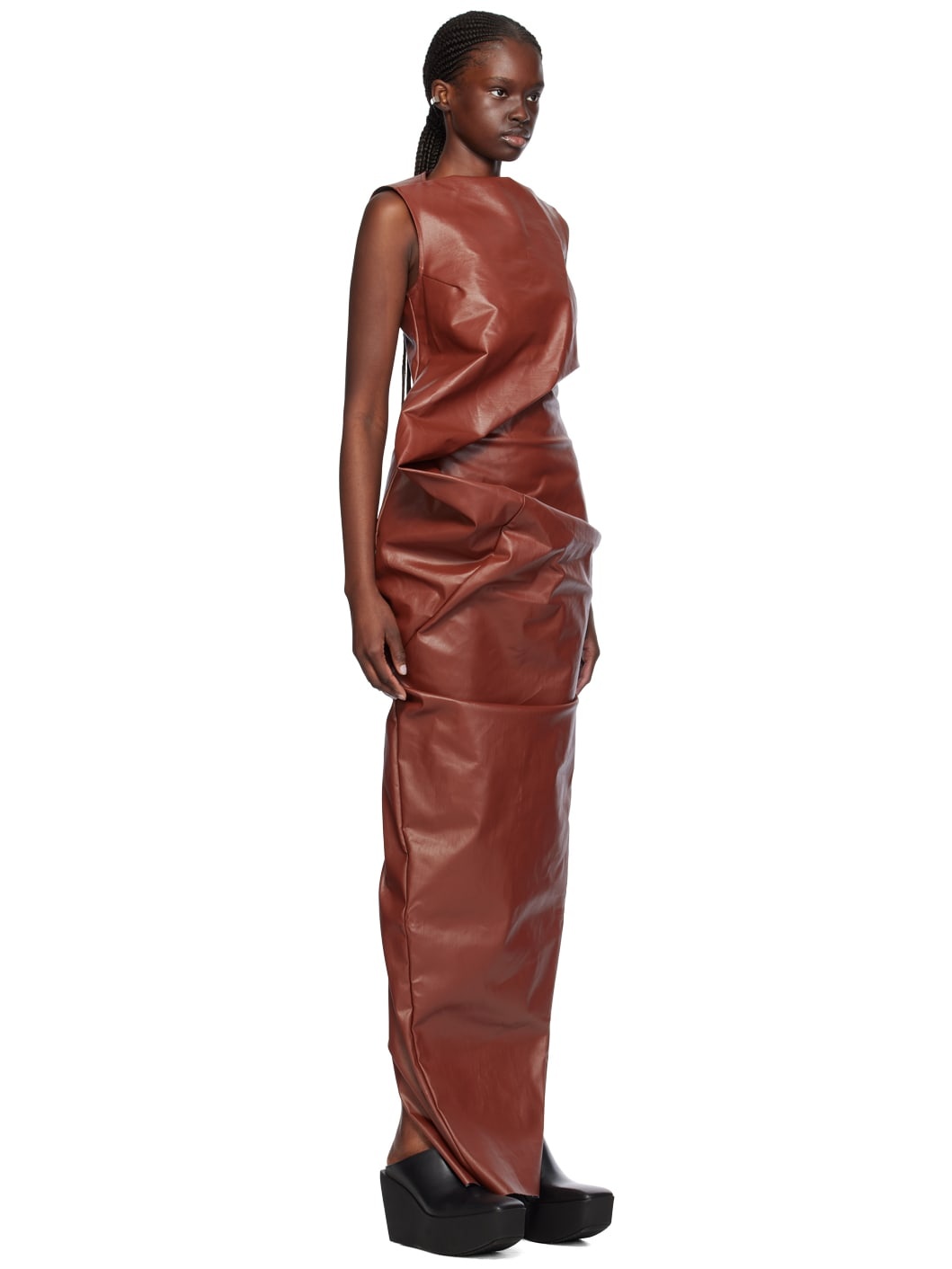 Burgundy Elipse Denim Maxi Dress - 2