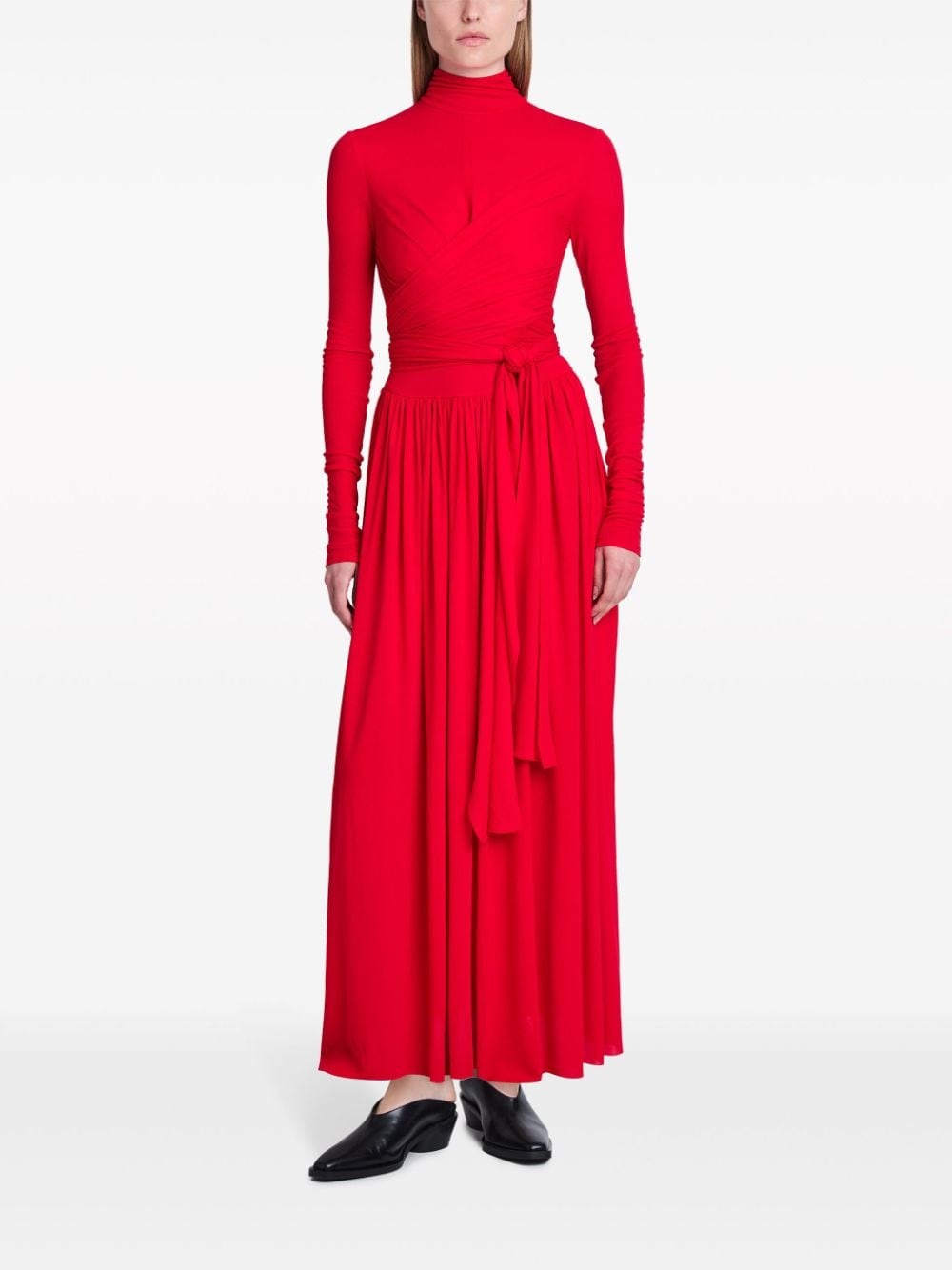 crepe jersey wrap maxi dress - 6