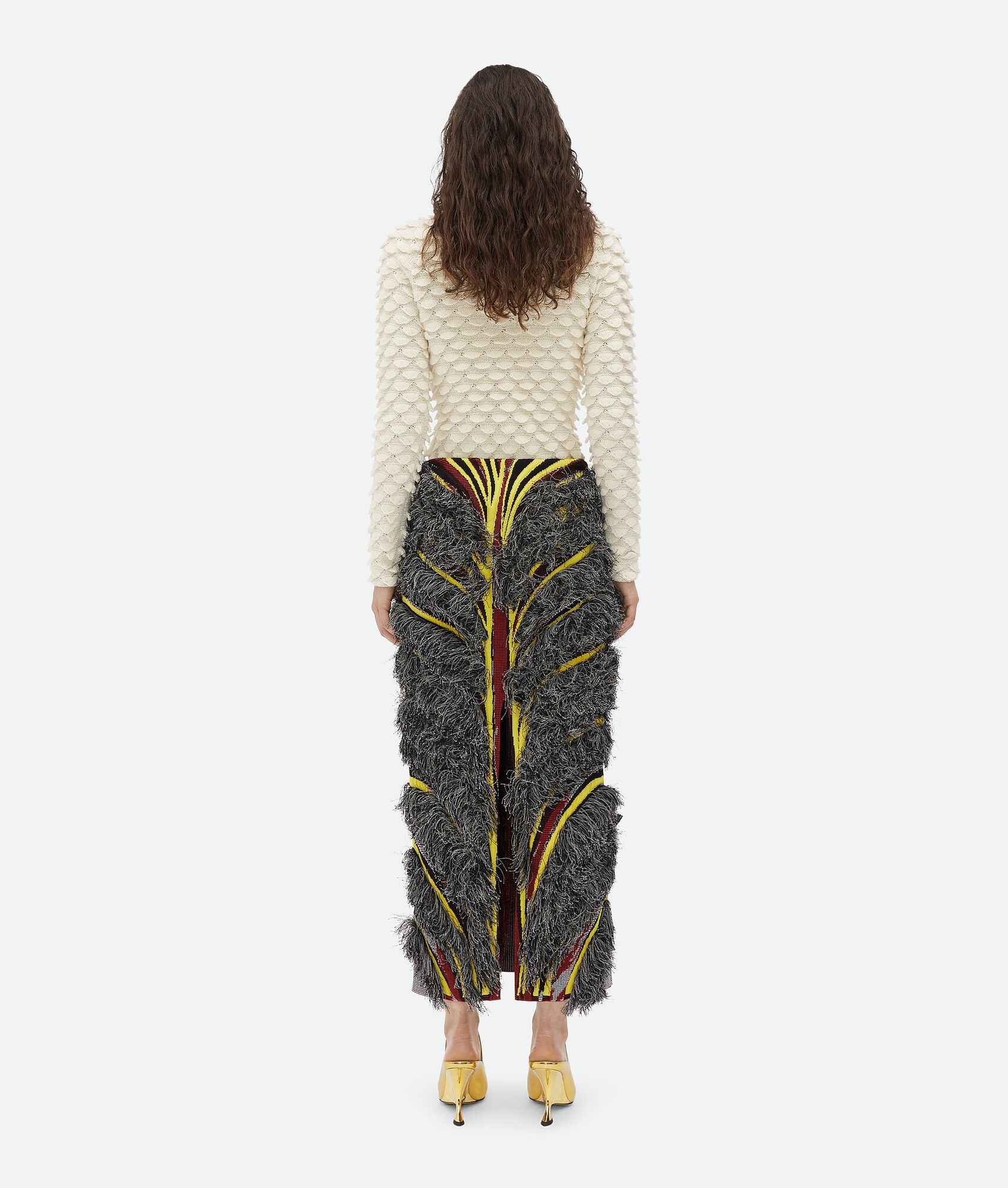 Jacquard Fringed Midi Skirt - 3